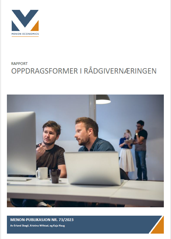 Oppdragsformer i rådgivernæringen - Menon Economics 2023
