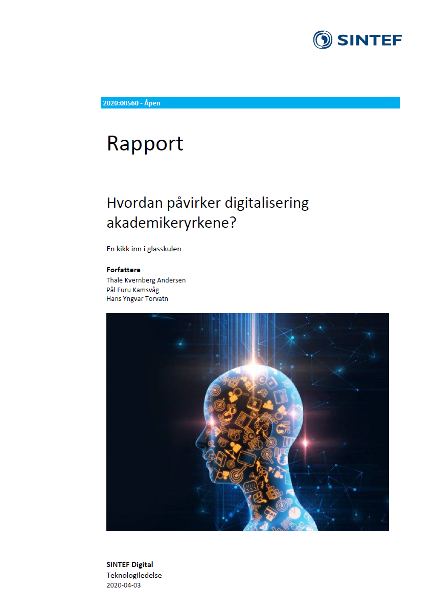 Digitaliseringen av akademikeryrker - SINTEF 2020