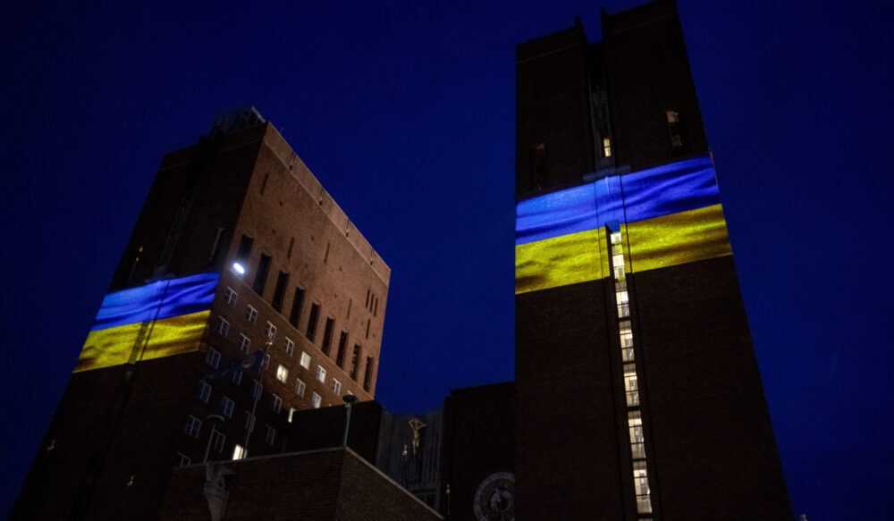 Solidaritetsmarkering for Ukraina